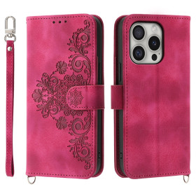 ČIPKA WALLET TEMNO ROZA ETUI ZA APPLE IPHONE 16 PRO