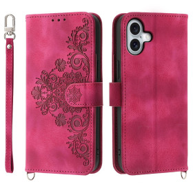ČIPKA WALLET TEMNO ROZA ETUI ZA APPLE IPHONE 16 PLUS