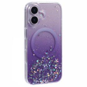 GLITTER STARS MAGSAFE VIJOLIČNI OVITEK ZA APPLE IPHONE 16 PLUS