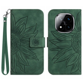 ODTIS SONČNICE ZELEN ETUI ZA XIAOMI REDMI NOTE 14 PRO+ 5G / REDMI NOTE 14 PRO 5G / POCO X7 5G