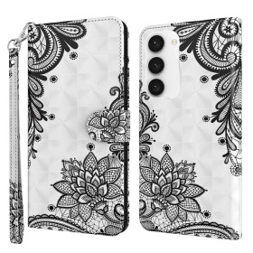 REALISTIC ČRNO BELA ČIPKA ETUI ZA SAMSUNG GALAXY S23 PLUS