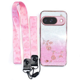 RHINESTONE GLITTER VRTNICA ROSE GOLD Z VRVICO OVITEK ZA GOOGLE PIXEL 10 PRO / PIXEL 10