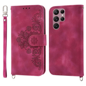 ČIPKA WALLET TEMNO ROZA ETUI ZA SAMSUNG GALAXY S23 ULTRA