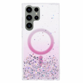 GLITTER STARS MAGSAFE ROZA OVITEK ZA SAMSUNG GALAXY S23 ULTRA