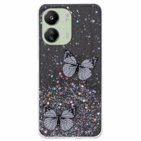 GLITTER BUTTERFLY ČRN OVITEK ZA XIAOMI REDMI 13C 4G
