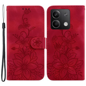 ODTIS VEJICE CVETLIC RDEČ ETUI ZA XIAOMI REDMI NOTE 13 5G