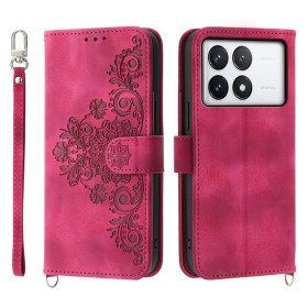 ČIPKA WALLET TEMNO ROZA ETUI ZA XIAOMI POCO X6 PRO 5G