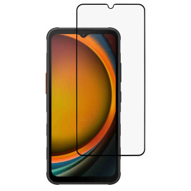 SAMSUNG GALAXY XCOVER7 PRO FIT KALJENO STEKLO S POTISKOM ČRN - FULL GLUE