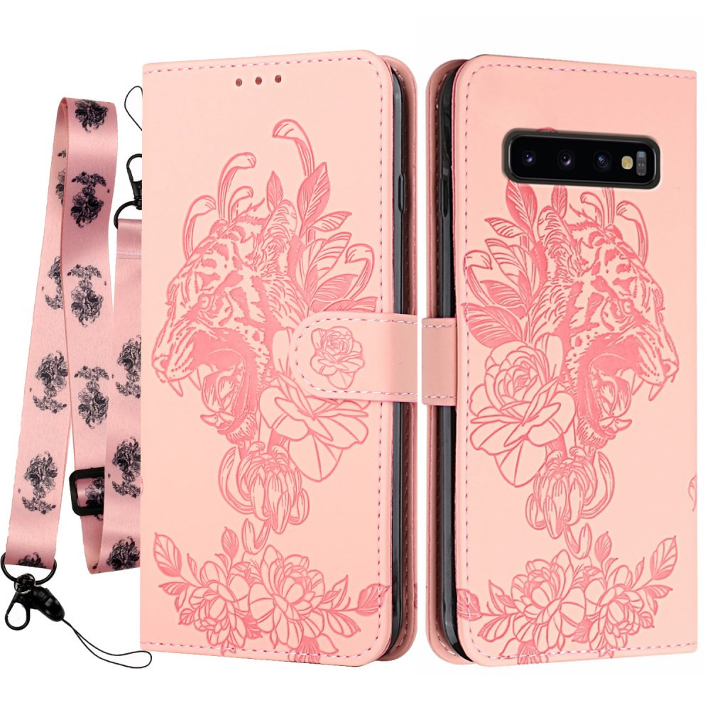 ODTIS ROŽNATEGA TIGRA ROSE GOLD ETUI Z VRVICO ZA SAMSUNG GALAXY S10