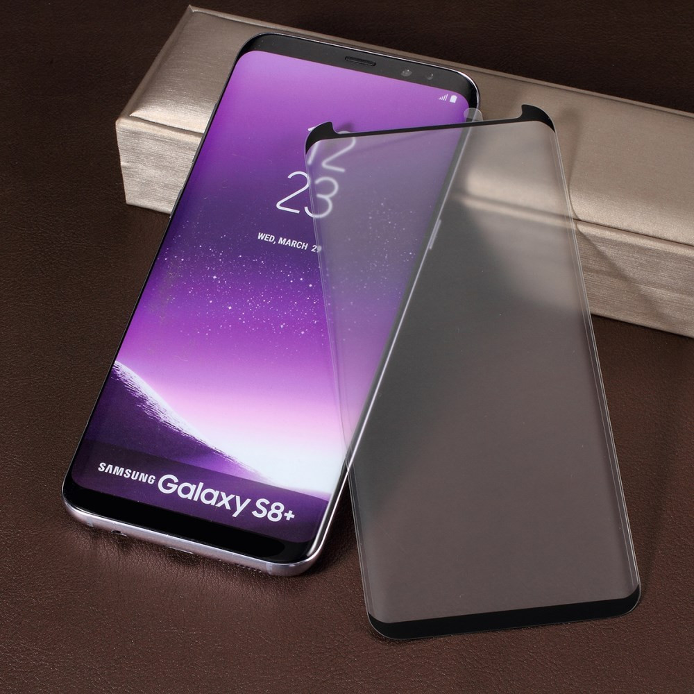 SAMSUNG GALAXY S8 PLUS KALJENO STEKLO FIT S POTISKOM ČRN - CASE FRIENDLY