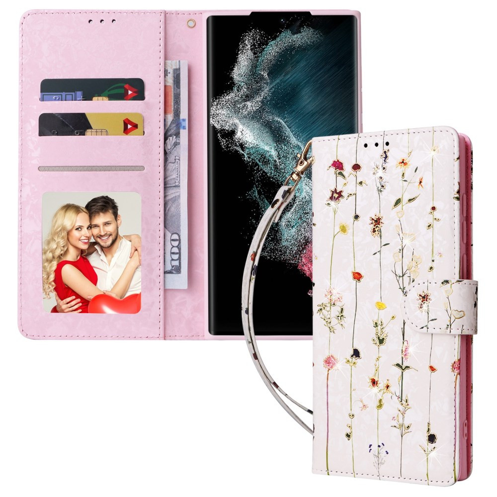 REALISTIC PISANE CVETLICE BEL ETUI ZA SAMSUNG GALAXY S22 ULTRA
