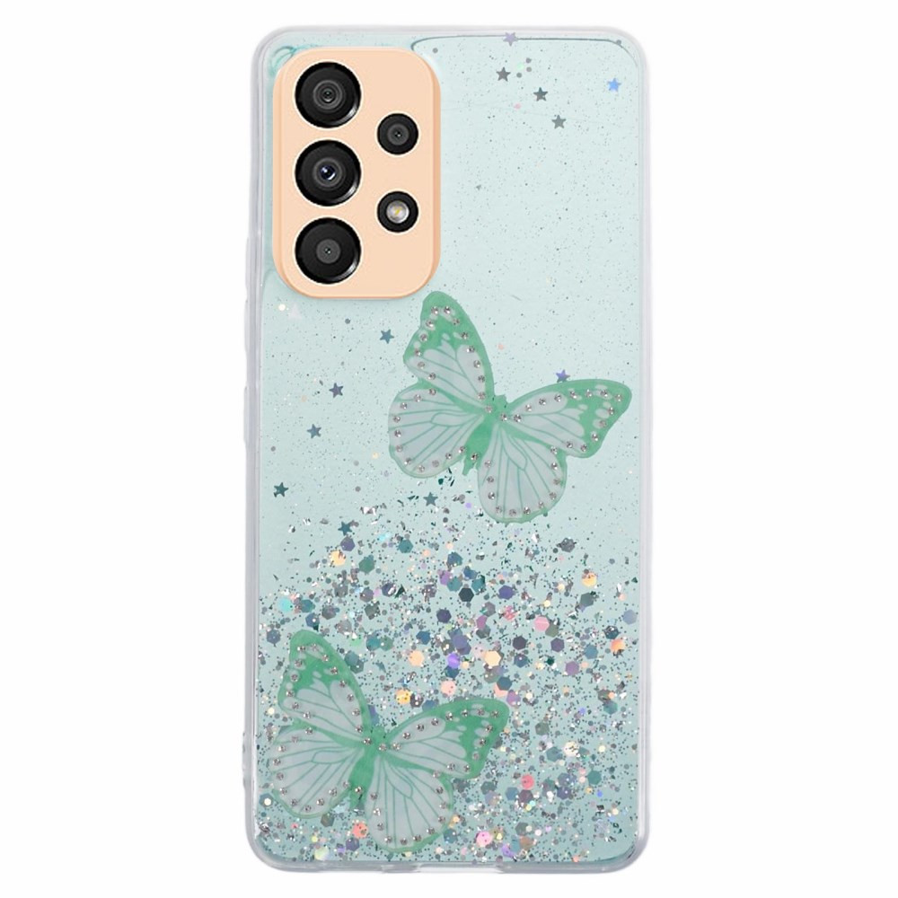 GLITTER BUTTERFLY ZELEN OVITEK ZA SAMSUNG GALAXY A53 5G