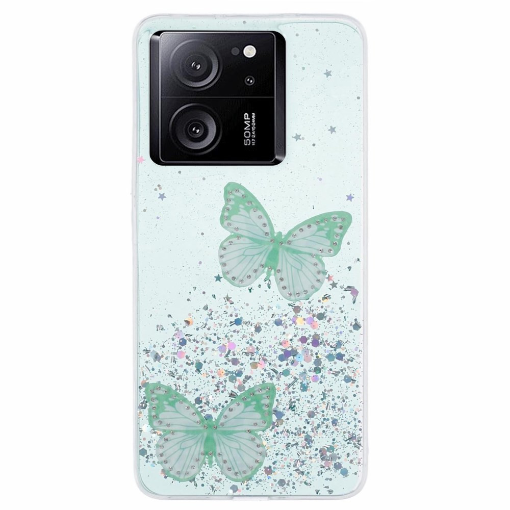 GLITTER BUTTERFLY ZELEN OVITEK ZA XIAOMI 13T / 13T PRO