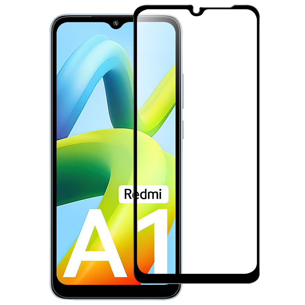 XIAOMI REDMI A1 / REDMI A2 FIT KALJENO STEKLO S POTISKOM ČRN - FULL GLUE