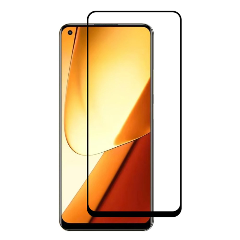 REALME 11 5G KALJENO STEKLO FIT S POTISKOM ČRN - FULL GLUE