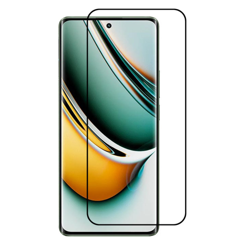 REALME 11 PRO / 11 PRO+ KALJENO STEKLO FIT S POTISKOM ČRN - FULL GLUE